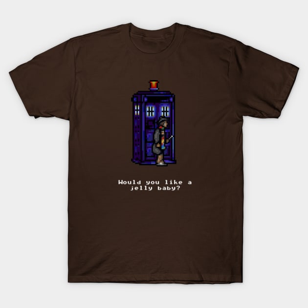 Time and Relative Pixels: Fourth Doctor T-Shirt by RiottDesigns